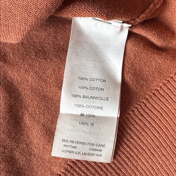 J Crew Summerweight Cotton V-Neck Cardigan Terracotta Size Medium - Picture 8 of 14